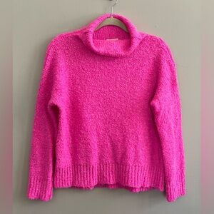 Lou and Grey neon pink turtleneck sweater size XS